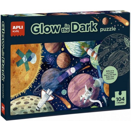 Apli Παζλ 104pcs Glow in the dark & Αφίσα Διάστημα