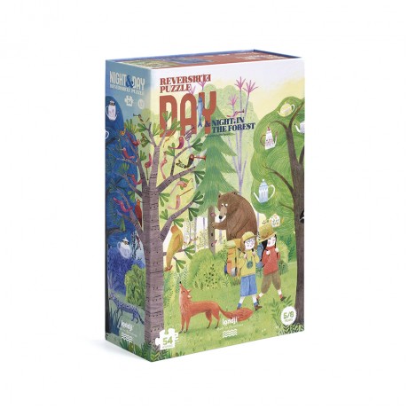 Παζλ 54 κομμάτια Νύχτα και Μέρα στο Δάσος